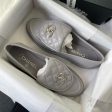 Chanel Quilted Leather Loafers (Grey) Hot on Sale