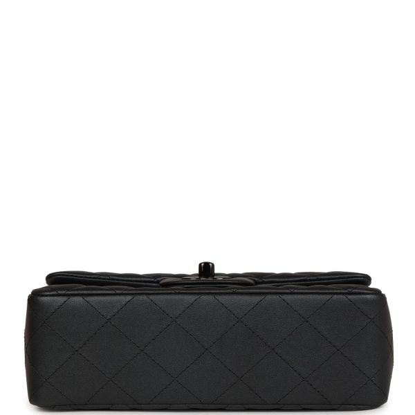 Chanel Mini Rectangular Flap So Black Iridescent Lambskin Black Hardware For Discount