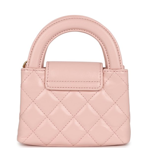 Chanel Nano Kelly Shopper Light Pink Shiny Aged Calfskin Brushed Gold Hardware Online