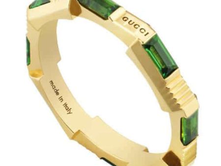 GUCCI Link to Love 18k Gold & Tourmaline Ring YBC662256002 Online Sale