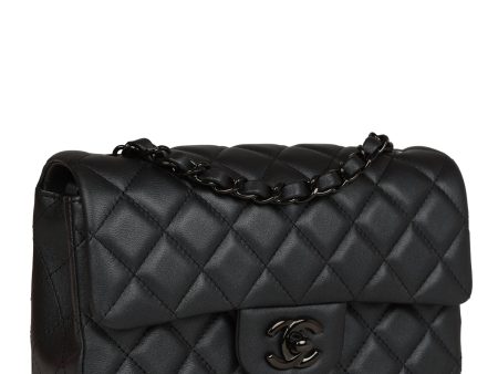 Chanel Mini Rectangular Flap So Black Iridescent Lambskin Black Hardware For Discount