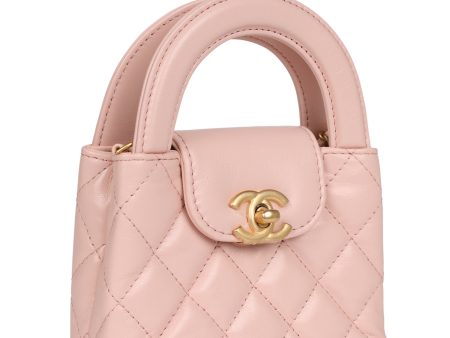 Chanel Nano Kelly Shopper Light Pink Shiny Aged Calfskin Brushed Gold Hardware Online