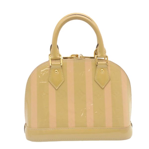 LOUIS VUITTON Vernis Rayures Alma BB Hand Bag 2way Beige Pink M90970 Auth tp210A Supply