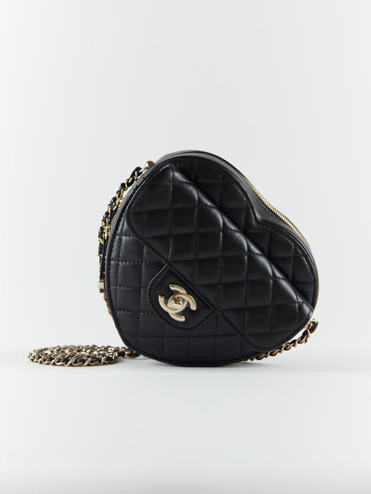 Chanel Heart Bag Black (Large) For Cheap