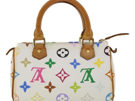 LOUIS VUITTON Monogram Multicolor Mini Speedy Hand Bag White M92645 Auth am648g Fashion