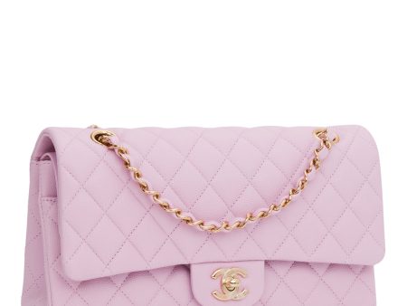 Chanel Medium Classic Double Flap Bag Rose Clair Caviar Light Gold Hardware Online