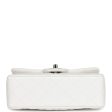 Chanel Mini Rectangular Top Handle Flap Bag White Iridescent Caviar Silver Hardware Online now