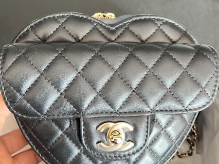 Chanel Heart Bag Black (Large) For Cheap