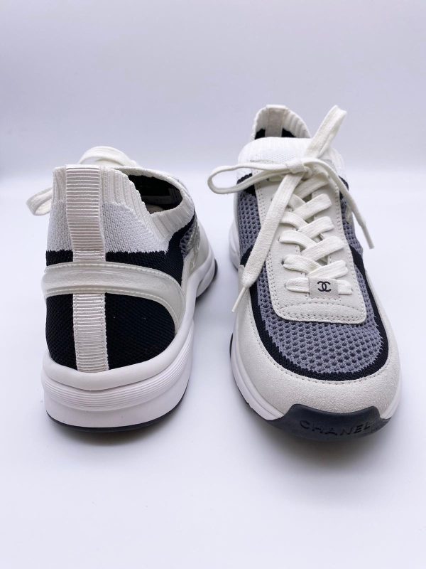 Chanel Fabric & Suede CC Sneakers (Black White) on Sale