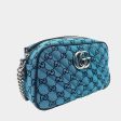 GUCCI Marmont Multicolor Matelasse Blue GG Canvas CrossBody - Teal Fashion