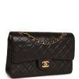 Chanel Vintage Medium Classic Double Flap Black Lambskin Gold Hardware Fashion