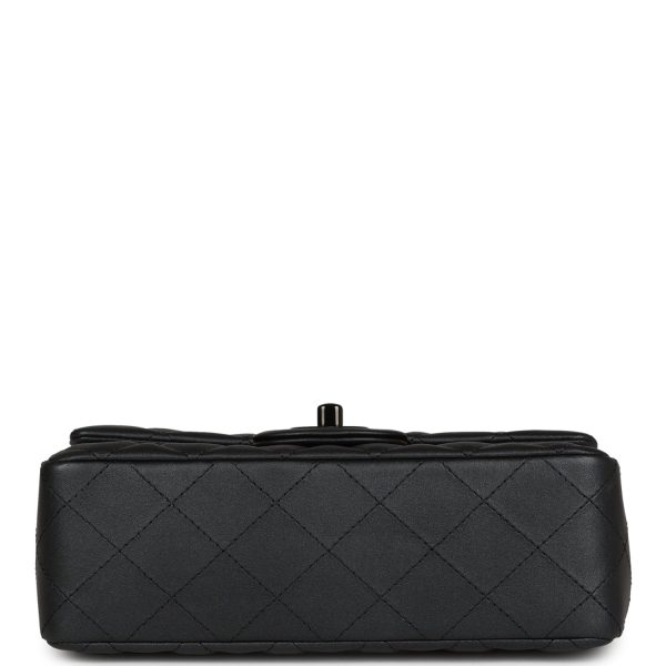 Chanel Mini Rectangular Flap So Black Iridescent Lambskin Black Hardware For Sale