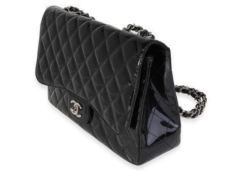 Chanel Black Quilted Patent Leather Jumbo Classic Single Flap Bag Online