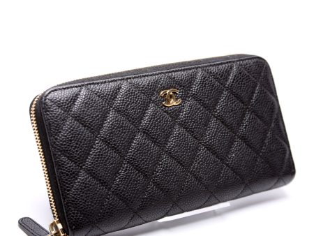 Chanel CC Caviar Small Zip Around Wallet Hot on Sale