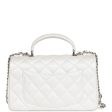 Chanel Mini Rectangular Top Handle Flap Bag White Iridescent Caviar Silver Hardware Online now