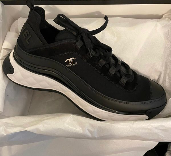 Chanel Velvet & Calfskin Sneaker (Black) Online Sale