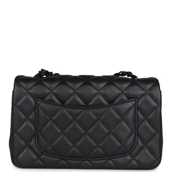 Chanel Mini Rectangular Flap So Black Iridescent Lambskin Black Hardware For Sale