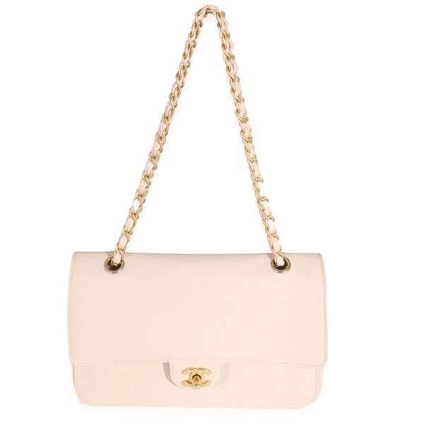 Chanel Beige Caviar Medium Classic Pure Double Flap Bag For Sale