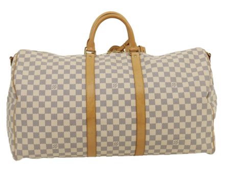 LOUIS VUITTON Damier Azur Keepall Bandouliere55 Boston Bag N41429 yk4587 Sale