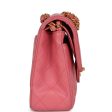 Chanel Vintage Small Classic Double Flap Bag Dark Pink Lambskin Gold Hardware For Cheap