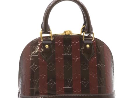 LOUIS VUITTON Monogram Vernis Rayure Alma BB HandBag Amarante M91700 Auth 23844A Hot on Sale