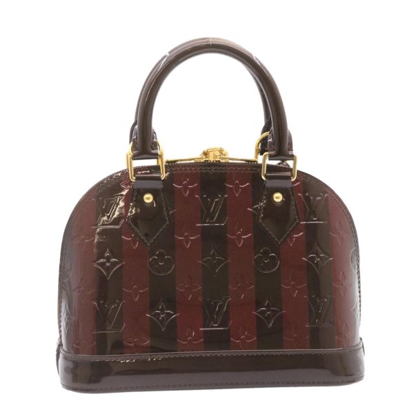 LOUIS VUITTON Monogram Vernis Rayure Alma BB HandBag Amarante M91700 Auth 23844A Hot on Sale