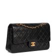 Chanel Black Quilted Lambskin Vintage Medium Classic Double Flap Bag on Sale