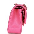 Chanel Medium Classic Double Flap Bag Hot Pink Caviar Gold Hardware For Sale