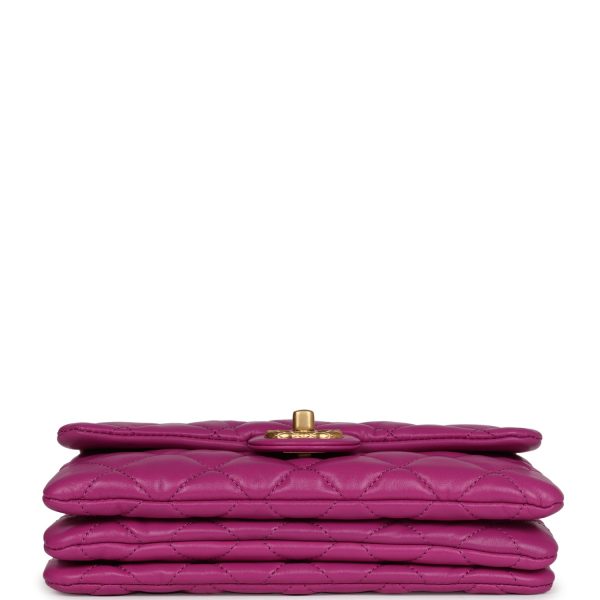 Chanel Small Crush Flap Bag Purple Shiny Aged Calfskin Brushed Gold Hardware on Sale