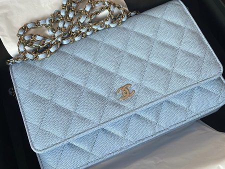 Chanel Wallet On Chain WOC Caviar Leather (Baby Blue) Cheap