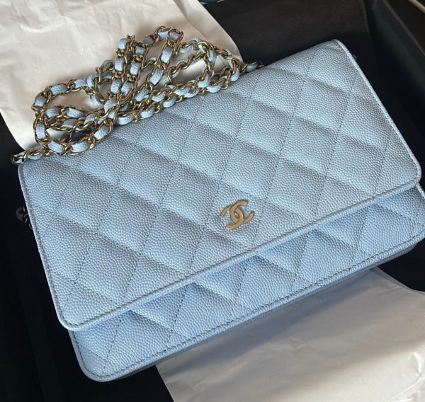 Chanel Wallet On Chain WOC Caviar Leather (Baby Blue) Cheap