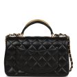 Chanel Rectangular Mini Flap Bag with Top Handle Black Lambskin Antique Gold Hardware Cheap