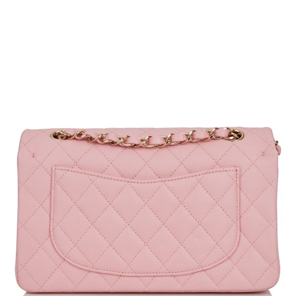 Chanel Small Classic Double Flap Pink Caviar Light Gold Hardware Sale