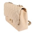 Chanel Beige Quilted Lambskin Jumbo Classic Single Flap Bag on Sale