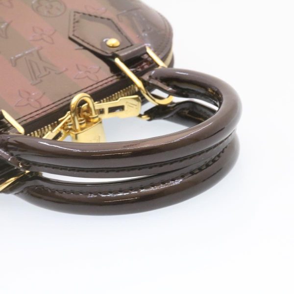 LOUIS VUITTON Monogram Vernis Rayure Alma BB HandBag Amarante M91700 Auth 23844A Hot on Sale