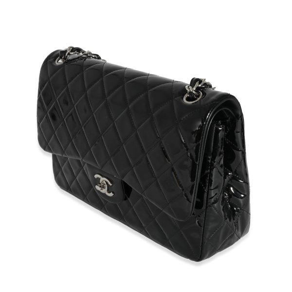 Chanel Black Patent Classic Jumbo Flap Bag Online Sale