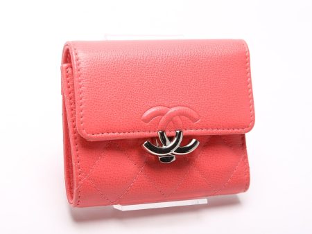 Chanel CC Compact Caviar Trifold Wallet on Sale