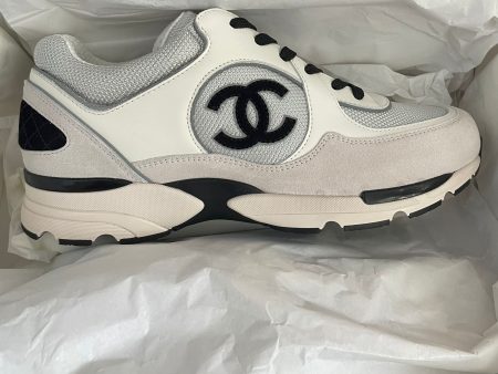 Chanel CC Logo Sneaker White Black Grey (2022) For Cheap