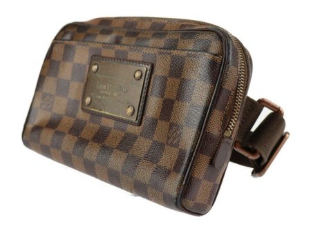 LOUIS VUITTON Bumbag Brooklyn Waist Bag N41101 Damier Canvas Ebene Gold Hardware Bronze Body Vuitton Online now