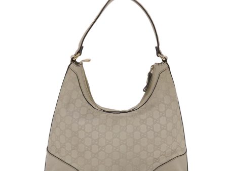 GUCCI  Shima Shoulder Bag Leather White 002404 Auth 49070 Online now