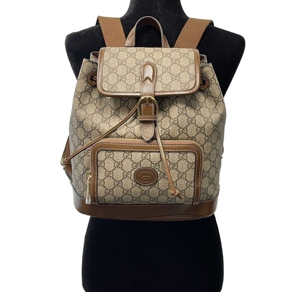 GUCCI - NEW Backpack With Interlocking G - Beige   Brown Monogram Backpack on Sale