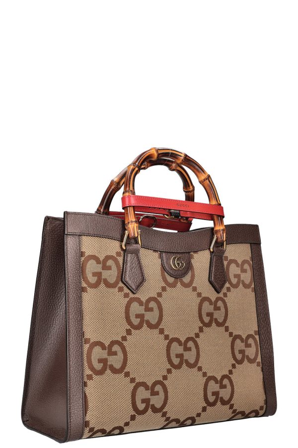 GUCCI Diana Bag Jumbo GG Canvas Brown on Sale