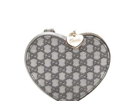 Gucci Metallic Guccissima Heart Coin Pouch on Sale