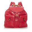 Gucci Bamboo Leather Drawstring Backpack Discount