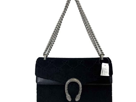 GUCCI - NEW Black   Silver Velvet Embossed GG Dionysus Small Shoulder Bag Discount