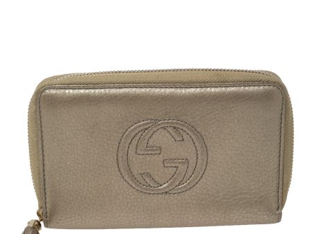 Gucci Metallic Gold Leather Soho Zip Around Wallet Online Hot Sale