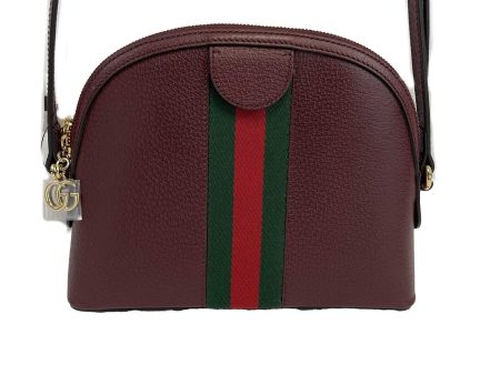 GUCCI - NEW Ophidia Small Shoulder Burgundy GG Leather Crossbody on Sale