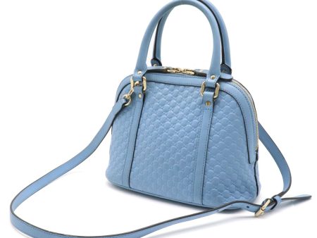 Gucci Mini Microguccisima Dome Tote 2 Way Handbag Light Blue For Sale