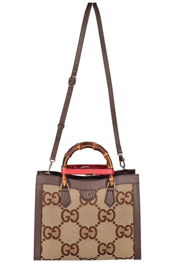 GUCCI Diana Bag Jumbo GG Canvas Brown on Sale