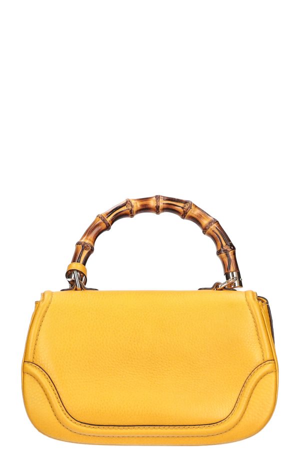 GUCCI 1947 New Convertible Bamboo Top Handle Bag Medium Yellow on Sale